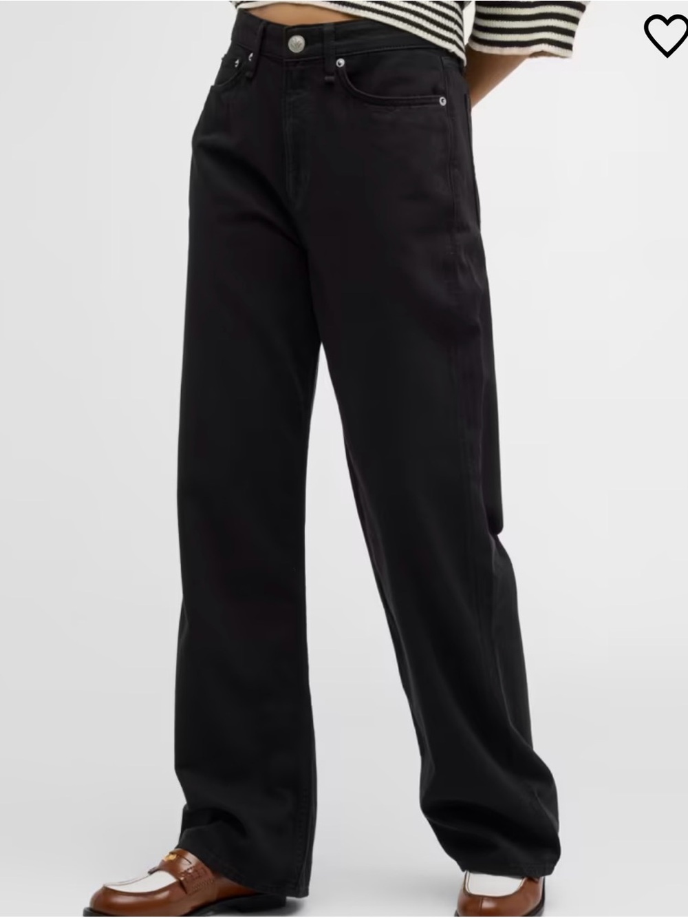 Rag & Bone Logan Featherweight Wide Jean - Black